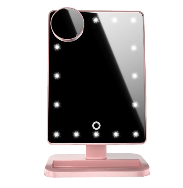Touch Screen Makeup Mirror With 20 LED Light Bluetooth Music Speaker 10X Magnifying Mirrors Lights - Image 4